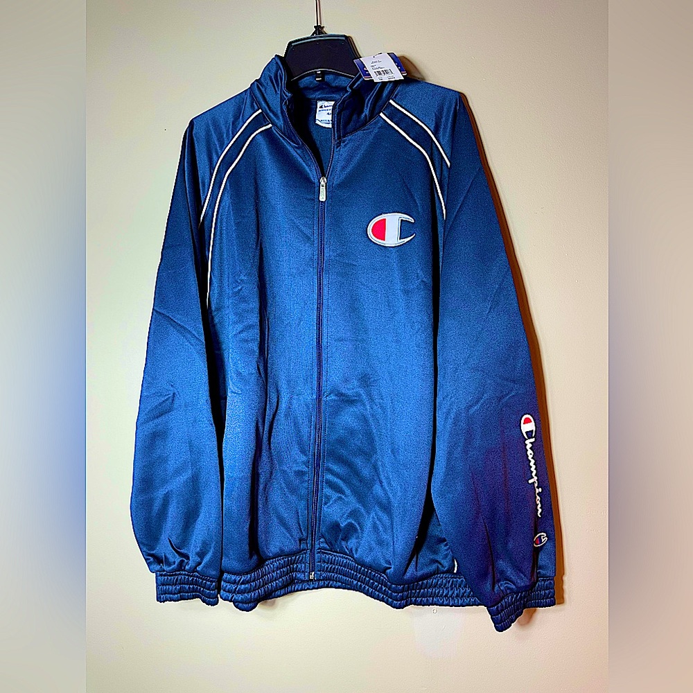 Champion Men's Blue Tricot Track Jacket 4X